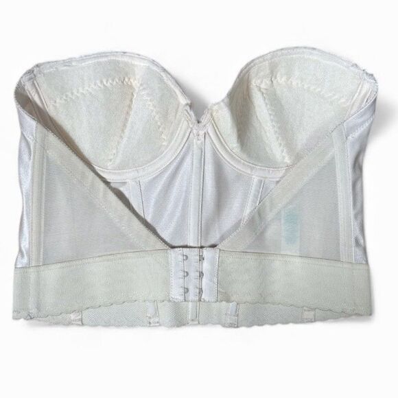 Vintage Carnival Satin Bustier Corset Bra Backless Longline Bridal 38B Act32 USA - Picture 2 of 9